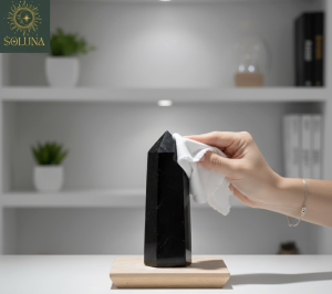 Trụ Đá Thạch Anh Đen là lá chắn năng lượng mạnh mẽ, nhưng cần được chăm sóc. Đảm bảo không để đá bị bám bụi, bẩn vì nó không chỉ làm mất đi vẻ đẹp mà còn khiến viên đá khó lòng thanh lọc năng lượng tiêu cực hiệu quả. Dùng khăn mềm và khô (hoặc hơi ẩm) để lau nhẹ nhàng thường xuyên, giúp viên đá luôn sáng bóng và tràn đầy năng lượng bảo vệ.