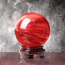 Quả Cầu Huyết Rồng SOLUNA tự nhiên, màu đỏ xanh, biểu tượng dũng khí và trấn trạch.