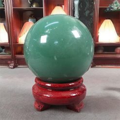 Quả Cầu Thạch Anh Xanh tự nhiên (Green Aventurine), biểu tượng bình an, cân bằng và chiêu tài lộc.